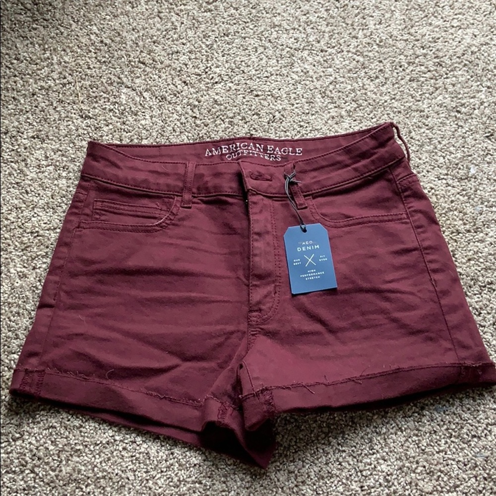 American Eagle Burgundy Jean Shorts